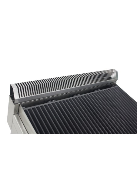 Barbacoa Parrilla de piedra de lava doble a gas 668 x 430 x 270 mm