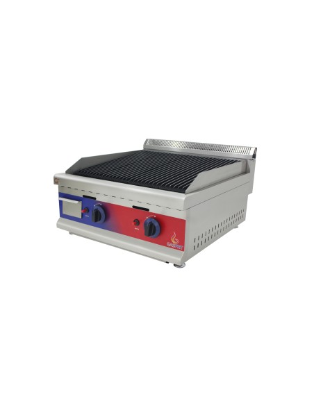 Barbacoa Parrilla de piedra de lava doble a gas 668 x 430 x 270 mm