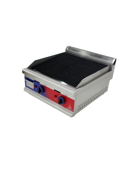 Barbacoa Parrilla de piedra de lava doble a gas 668 x 430 x 270 mm