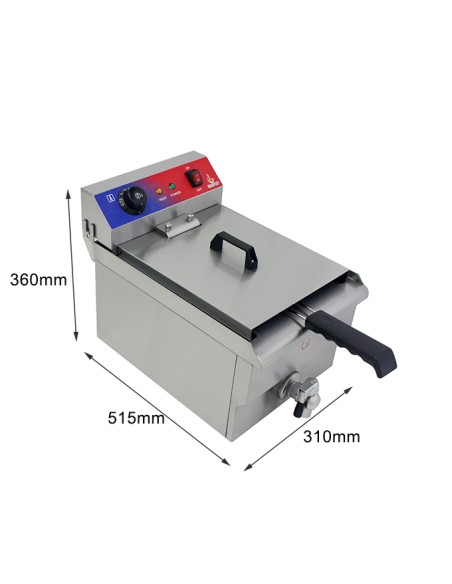 Freidora electrica 1 cubas 13 con grifo profesional industrial ultrarapida 5000 w termostato E.G.O gran calidad