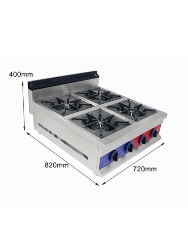 Cocina de encimera con Gas 4 fuegos , parrilla...