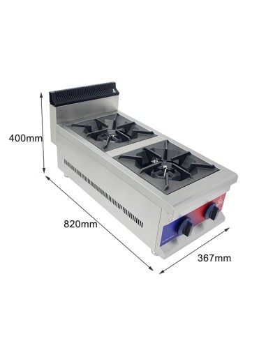 Cocina de encimera con Gas 2 fuegos , parrilla...