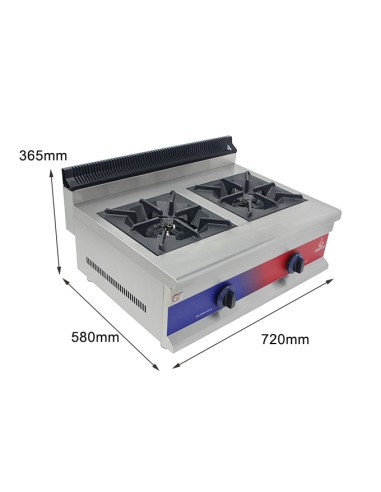 Cocina de encimera con Gas 2 fuegos , parrilla...