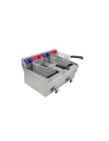 Freidora electrica 1 cubas 13 + 13 litros con...