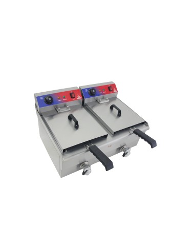 Freidora electrica 1 cubas 13 + 13 litros con...