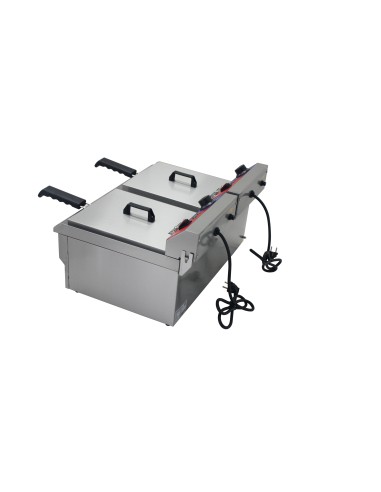 Freidora electrica 1 cubas 13 + 13 litros con...