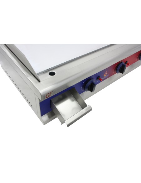 Gasfrit - Plancha de cromo duro de acero inoxidable a gas industrial para restaurante 950 x 575 x 365 mm 9 kw
