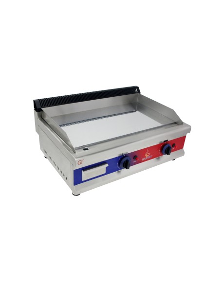 Gasfrit - Plancha de cromo duro de acero inoxidable a gas industrial para restaurante 800 x 575 x 365 mm 6 kw