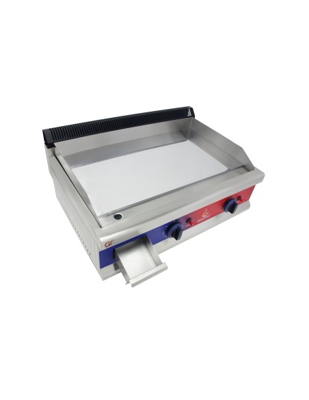 Gasfrit - Plancha de cromo duro de acero inoxidable a gas industrial para restaurante 800 x 575 x 365 mm 6 kw