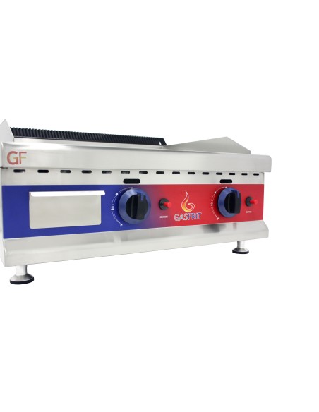 Plancha de cromo duro de acero inoxidable a gas industrial para restaurante 600 x 575 x 365 mm 6 kw