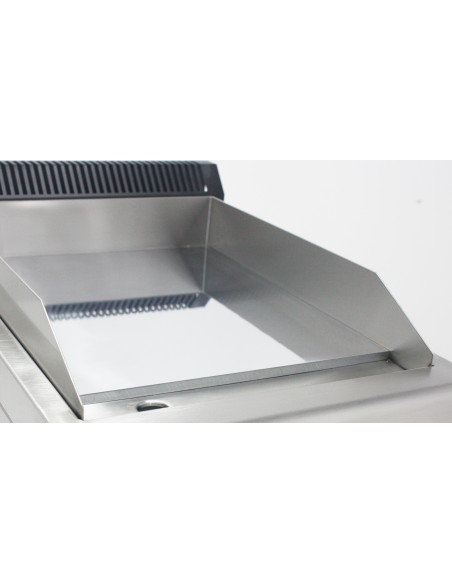 Plancha de cromo duro de acero inoxidable a gas industrial para restaurante 400 x 575 x 365 mm 3 kw