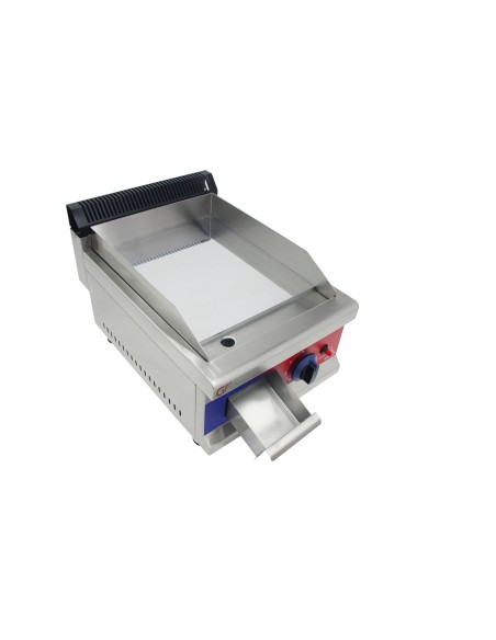 Plancha de cromo duro de acero inoxidable a gas industrial para restaurante 400 x 575 x 365 mm 3 kw