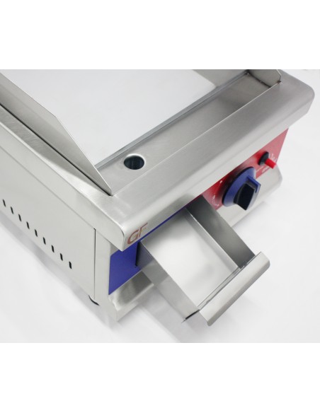 Plancha de cromo duro de acero inoxidable a gas industrial para restaurante 400 x 575 x 365 mm 3 kw