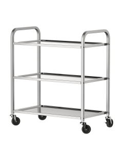 Carro de servicio industrial de acero inoxidable 3 estantes