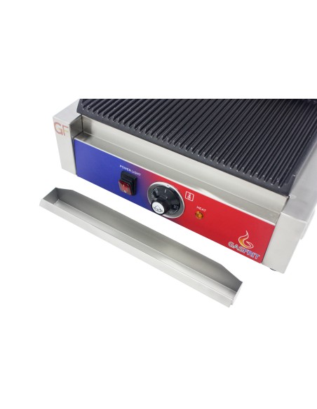 Grill eléctrico plancha de contacto grande profesional de 430 x 370 x 210 mm con termostato E.G.O