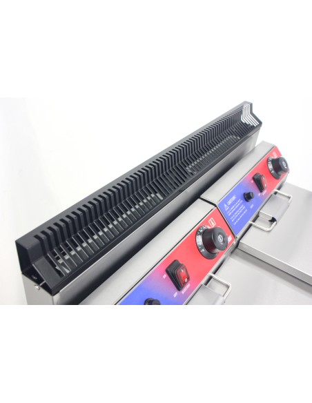 Freidora a Gas con grifo de 17 + 17 litros de 680x670x650 mm con termostato EGO