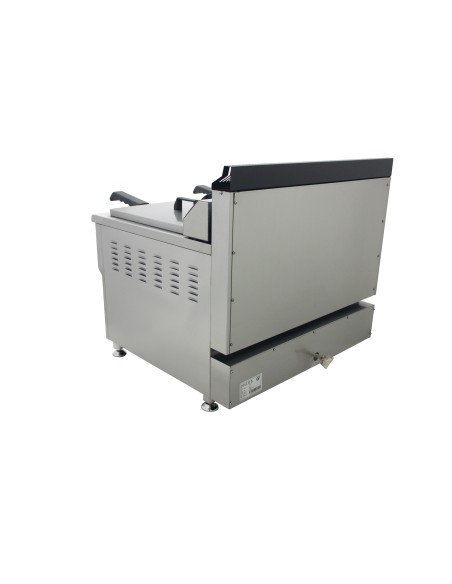 Freidora a Gas con grifo de 17 + 17 litros de 680x670x650 mm con termostato EGO