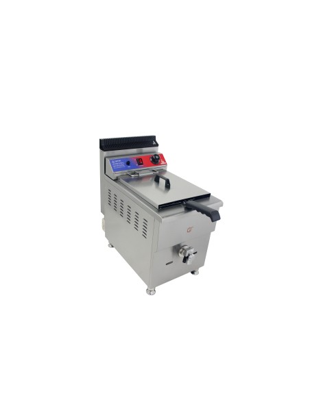 Freidora a Gas con grifo de 17 litros de 340x670x650 mm termostato EGO