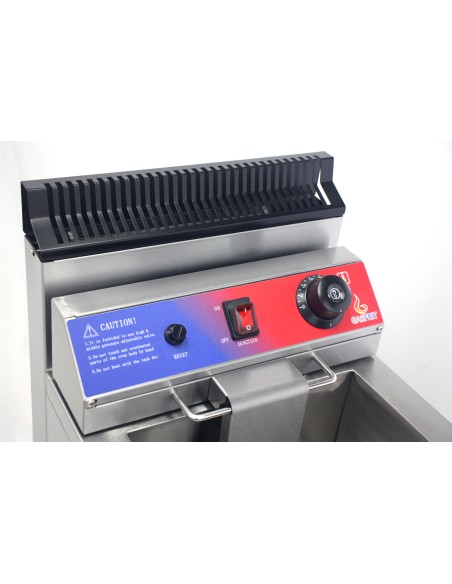 Freidora a Gas con grifo de 17 litros de 340x670x650 mm termostato EGO