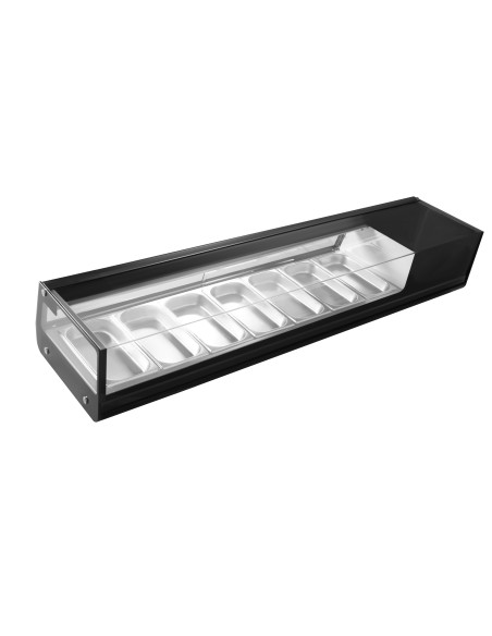 Vitrina para tapas refrigerada de acero inoxidable sobremesa 8 bandejas