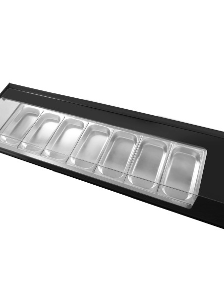 Vitrina para tapas refrigerada de acero inoxidable sobremesa 8 bandejas