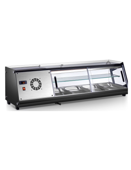 Vitrina refrigerada para tapas 4 bandejas 2 plantas 1160 x 395 x 375 mm