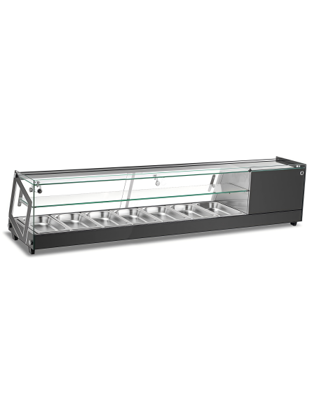 Vitrina refrigerada de tapas 7 bandejas 2 plantas 1780 x 395 x 375 mm
