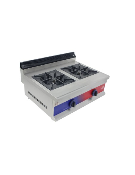 Cocina de encimera con Gas 2 fuegos , parrilla profesional industrial 720 x 475 x 420 mm