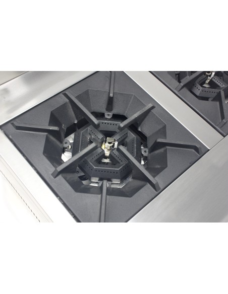 Cocina de encimera con Gas 2 fuegos , parrilla profesional industrial 720 x 475 x 420 mm