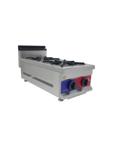 Cocina de encimera con Gas 2 fuegos , parrilla profesional industrial 365 x 825 x 420 mm