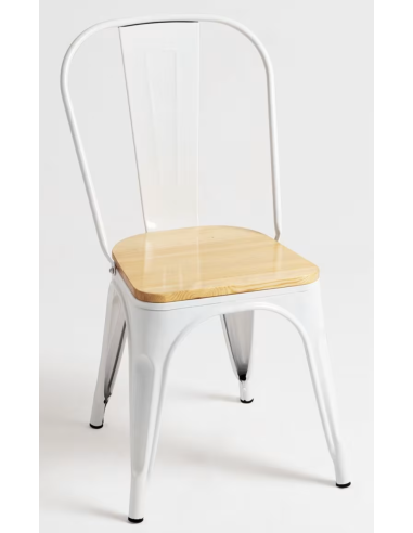 Silla Industrial Tolix con Asiento de Madera |...