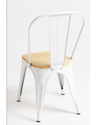 Silla Industrial Tolix con Asiento de Madera |...