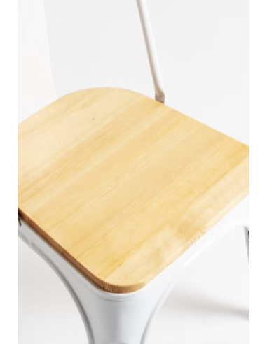 Silla Industrial Tolix con Asiento de Madera |...