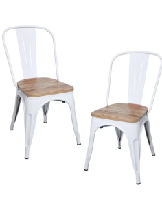 Silla Industrial Tolix con Asiento de Madera | Acero de...