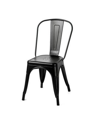 Set 4 Sillas Industriales de Metal  | Apilables...