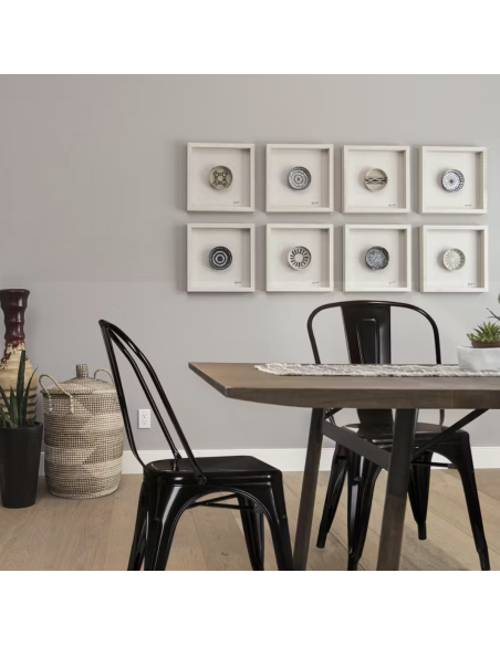 Set 4 Sillas Industriales de Metal  | Apilables | Estilo Moderno Industrial | Capacidad 200 kg | Color Negro/Blanc