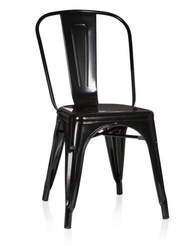 Set 4 Sillas Industriales de Metal  | Apilables...