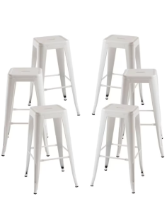 Taburete Tolix Blanco | Altura 75 cm | Acero Galvanizado...