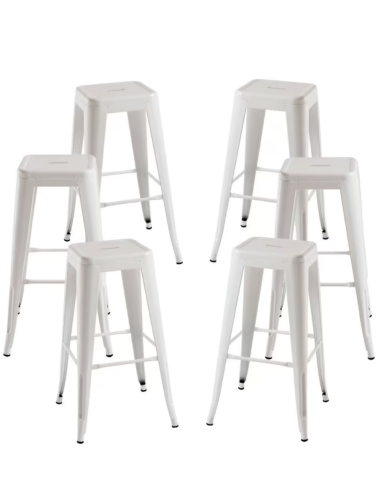 Taburete Tolix Blanco | Altura 75 cm | Acero...