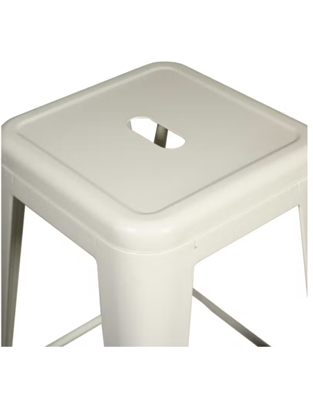 Taburete Tolix Blanco | Altura 75 cm | Acero Galvanizado | Estilo Industrial | Apilable | Uso Interior