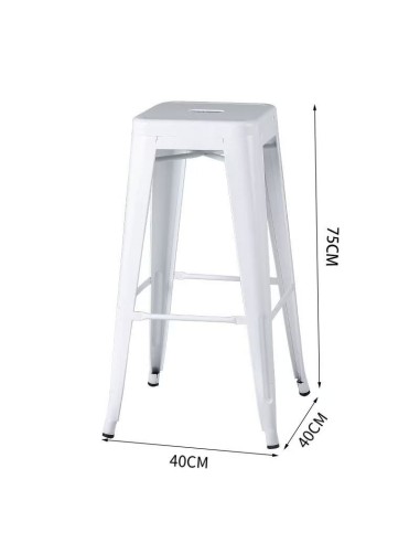 Taburete Tolix Blanco | Altura 75 cm | Acero...
