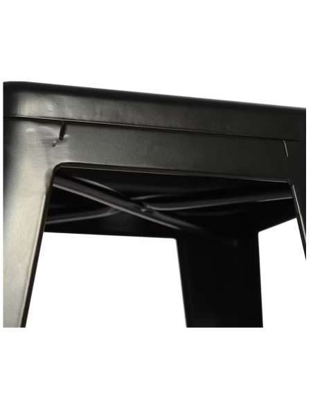 Taburete Tolix Negro | Altura 75 cm | Acero Galvanizado | Estilo Industrial | Apilable | Uso Interior