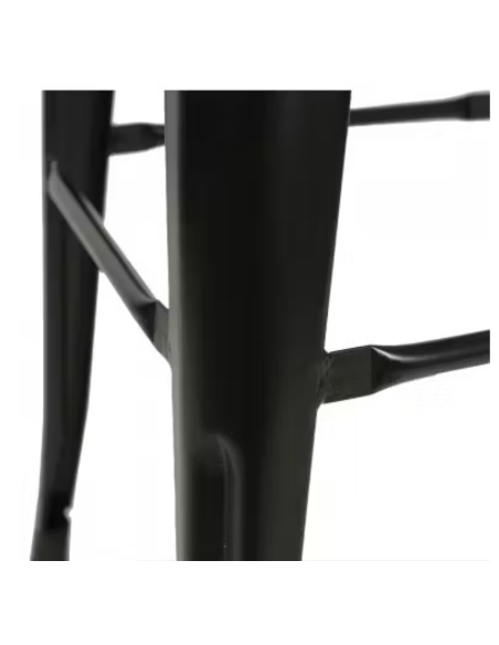 Taburete Tolix Negro | Altura 75 cm | Acero Galvanizado | Estilo Industrial | Apilable | Uso Interior