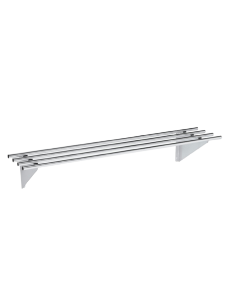 Balda estantería de pared de tubo de acero inoxidable industrial para cocina