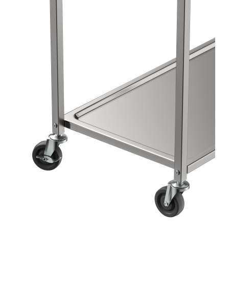 Carro de Servicio Gasfrit | 2 Estantes de Acero Inoxidable | Capacidad 100 kg | Carro Auxiliar Profesional Silencioso con Ruedas