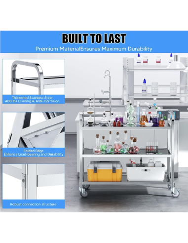 Carro de Servicio Gasfrit | 2 Estantes de Acero...