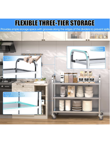 Carro de Servicio Gasfrit | 2 Estantes de Acero...