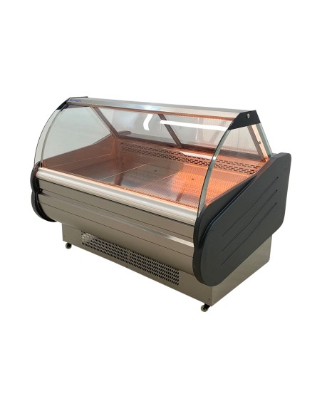 Vitrina Charcutera Color acero –1500 x 1050 x 1200 mm – Refrigeración Ventilada – Cristal Curvo