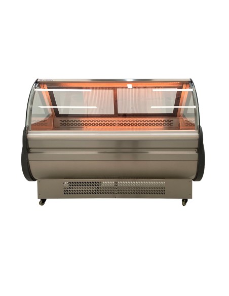Vitrina Charcutera Color acero –1500 x 1050 x 1200 mm – Refrigeración Ventilada – Cristal Curvo