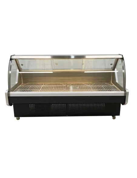 Vitrina Charcutera Color Negro – 2000 x 1050 x 1200 mm – Refrigeración Estática – Cristal Curvo